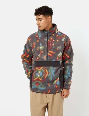 Patagonia Synchilla Geometric Print Anorak Jacket Forest Floor: Ink Black L NWT